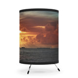 STP Tripod Lamp - Hawaiian Sunset - with High-Res Printed Shade - Brown