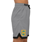 A&N Logo (Yellow) Basketball Rib Shorts (AOP) -  Grey
