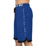 A&N Logo (Teal) Basketball Rib Shorts (AOP) -  Blue