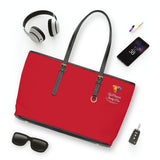 AJB Logo PU Leather Shoulder Bag - Red