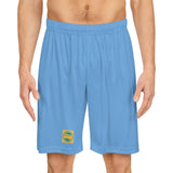 A&N Logo (Yellow) Men's Basketball Shorts - Light Blue