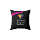 AJB Logo - Aye's Warmie - Spun Polyester Square Pillow - Black