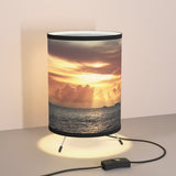 STP Tripod Lamp - Hawaiian Sunset - with High-Res Printed Shade - Brown