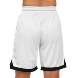 A&N Logo (Red) Basketball Rib Shorts (AOP) -  White