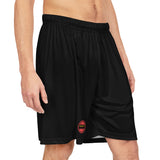 A&N Logo (Red) Men's Basketball Shorts - Black