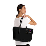 AJB Logo PU Leather Shoulder Bag - Black