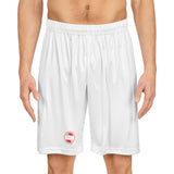 A&N Logo (Red) Men's Basketball Shorts - White