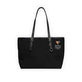 AJB Logo PU Leather Shoulder Bag - Black