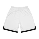 A&N Logo (Red) Basketball Rib Shorts (AOP) -  White