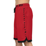 A&N Logo (Plum) Basketball Rib Shorts (AOP) - Red