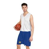 A&N Logo (Yellow) Men's Basketball Shorts - Blue