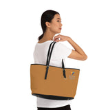 AJB Logo PU Leather Shoulder Bag - Brown