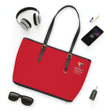 AJB Logo PU Leather Shoulder Bag - Red