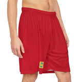 A&N Logo (Yellow) Men's Basketball Shorts - Red
