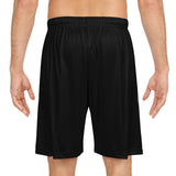 A&N Logo (Red) Men's Basketball Shorts - Black