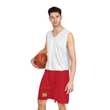 A&N Logo (Yellow) Men's Basketball Shorts - Red