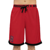 A&N Logo (Plum) Basketball Rib Shorts (AOP) - Red