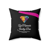 AJB Logo - Aye's Warmie - Spun Polyester Square Pillow - Black