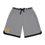 A&N Logo (Yellow) Basketball Rib Shorts (AOP) -  Grey