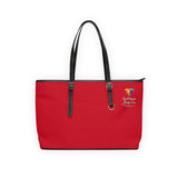 AJB Logo PU Leather Shoulder Bag - Red