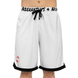 A&N Logo (Red) Basketball Rib Shorts (AOP) -  White