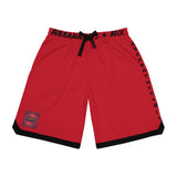 A&N Logo (Plum) Basketball Rib Shorts (AOP) - Red