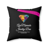 AJB Logo - Aye's Warmie - Spun Polyester Square Pillow - Black