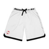 A&N Logo (Red) Basketball Rib Shorts (AOP) -  White