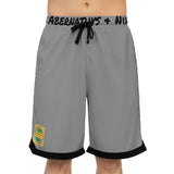 A&N Logo (Yellow) Basketball Rib Shorts (AOP) -  Grey