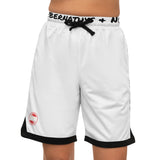 A&N Logo (Red) Basketball Rib Shorts (AOP) -  White