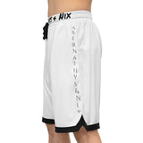 A&N Logo (Red) Basketball Rib Shorts (AOP) -  White