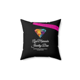 AJB Logo - Aye's Warmie - Spun Polyester Square Pillow - Black