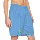A&N Logo (Yellow) Men's Basketball Shorts - Light Blue