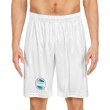 A&N Logo (Teal) Men's Basketball Shorts - White