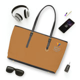 AJB Logo PU Leather Shoulder Bag - Brown