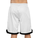 A&N Logo (Red) Basketball Rib Shorts (AOP) -  White