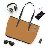 AJB Logo PU Leather Shoulder Bag - Brown