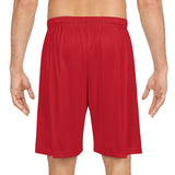 A&N Logo (Yellow) Men's Basketball Shorts - Red
