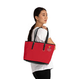 AJB Logo PU Leather Shoulder Bag - Red