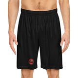 A&N Logo (Red) Men's Basketball Shorts - Black