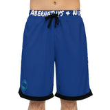 A&N Logo (Teal) Basketball Rib Shorts (AOP) -  Blue