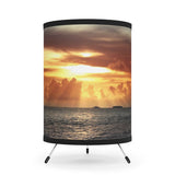 STP Tripod Lamp - Hawaiian Sunset - with High-Res Printed Shade - Brown