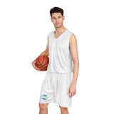 A&N Logo (Teal) Men's Basketball Shorts - White