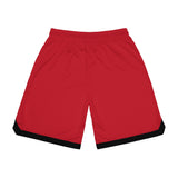 A&N Logo (Plum) Basketball Rib Shorts (AOP) - Red