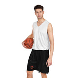 A&N Logo (Red) Men's Basketball Shorts - Black