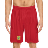 A&N Logo (Yellow) Men's Basketball Shorts - Red