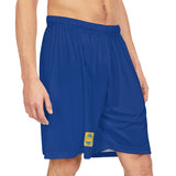 A&N Logo (Yellow) Men's Basketball Shorts - Blue