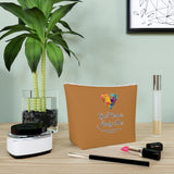 AJB Logo Cotton Cosmetic Bag - Brown