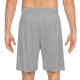 A&N Logo (Teal) Men's Basketball Shorts - Light Grey