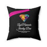 AJB Logo - Aye's Warmie - Spun Polyester Square Pillow - Black